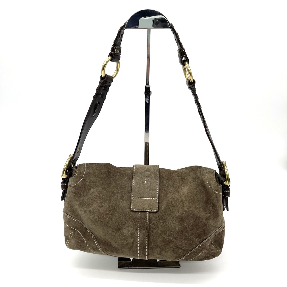 Y2K Coach Soho Suede Shoulder Bag Buckle Brown Quiet Luxury Indie F05S-3659 - Picture 4 of 16